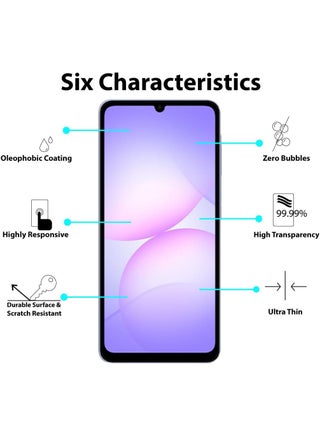 Screen Protector for Samsung Galaxy A07, 9H Tempered Glass Screen Shatterproof Anti Scratch Glass HD Clear Case Friendly - view 5